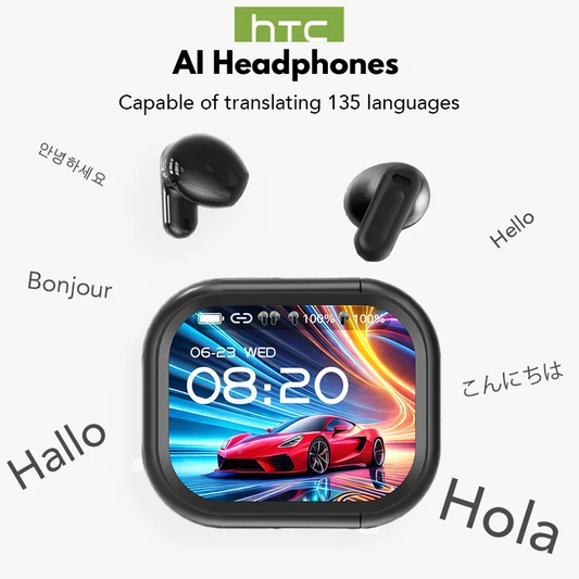 AI LED Display Wireless Earbuds Bluetooth|Waterproof|TouchScreen|Translate|Sport|Long Life
