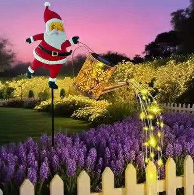 Solar Santa Kettle Garden Lights