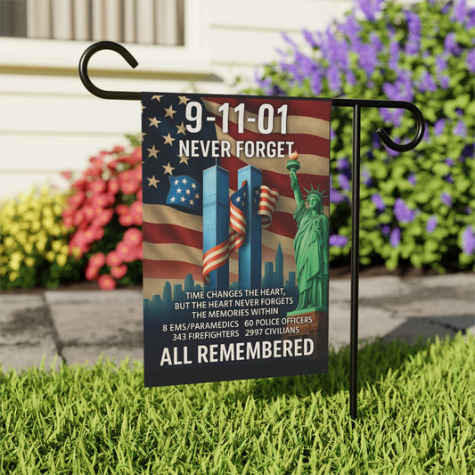 Never Forget 911 Patriotic Memorial Flag - Twin Tower Heros