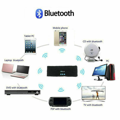 Wireless Bluetooth 5.0 Earphone Warm Sleeping Headband Headphone Stereo Sport Headset Music Hat As Eye Mask Thin Side Sleeper