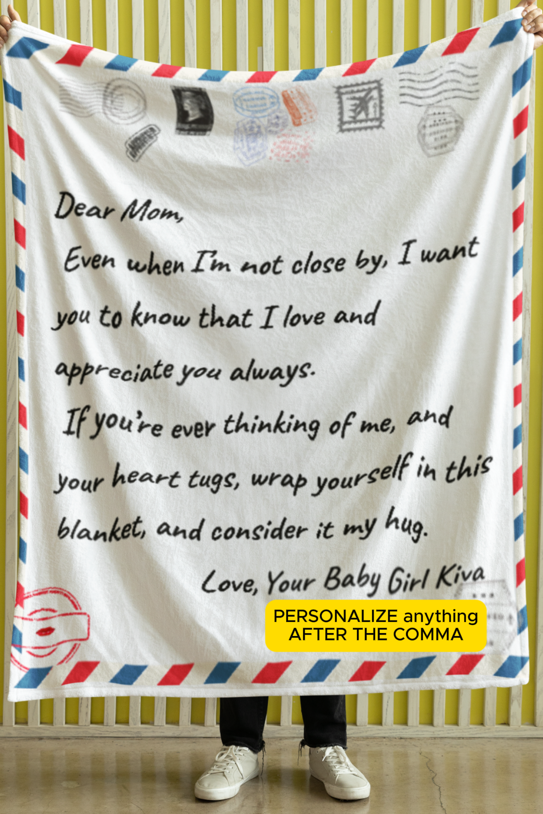 Personalized "Dear Mom" Blanket - Ideal For Mother's Day, Birthday, Anniversary