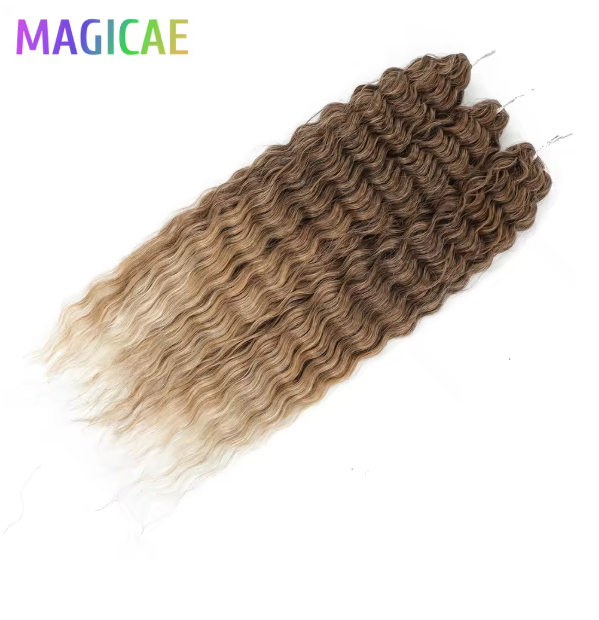 Magicae 3Pcs 300Grams 24Inches Ariel Deep Water Wave Hair (Braid or Twist)