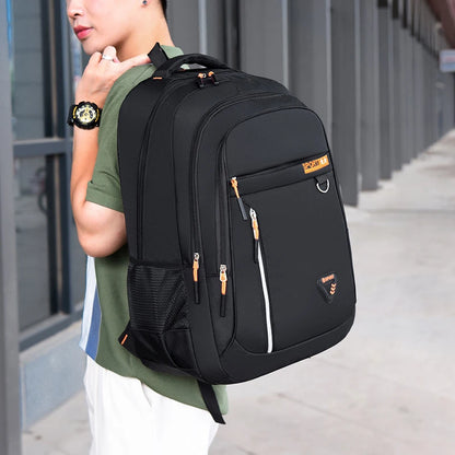 Minimalist Large Capacity Backpacks Men's Waterproof Oxford Commute School Backpack Business Casual Multiple Pockets Travel Bag