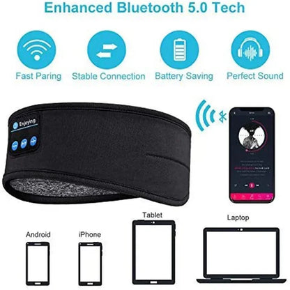 Xioami Bluetooth 5.0 Earphones Sports Sleeping Headband Elastic Wireless Headphones Music Eye Mask Noise Cancellation Headset