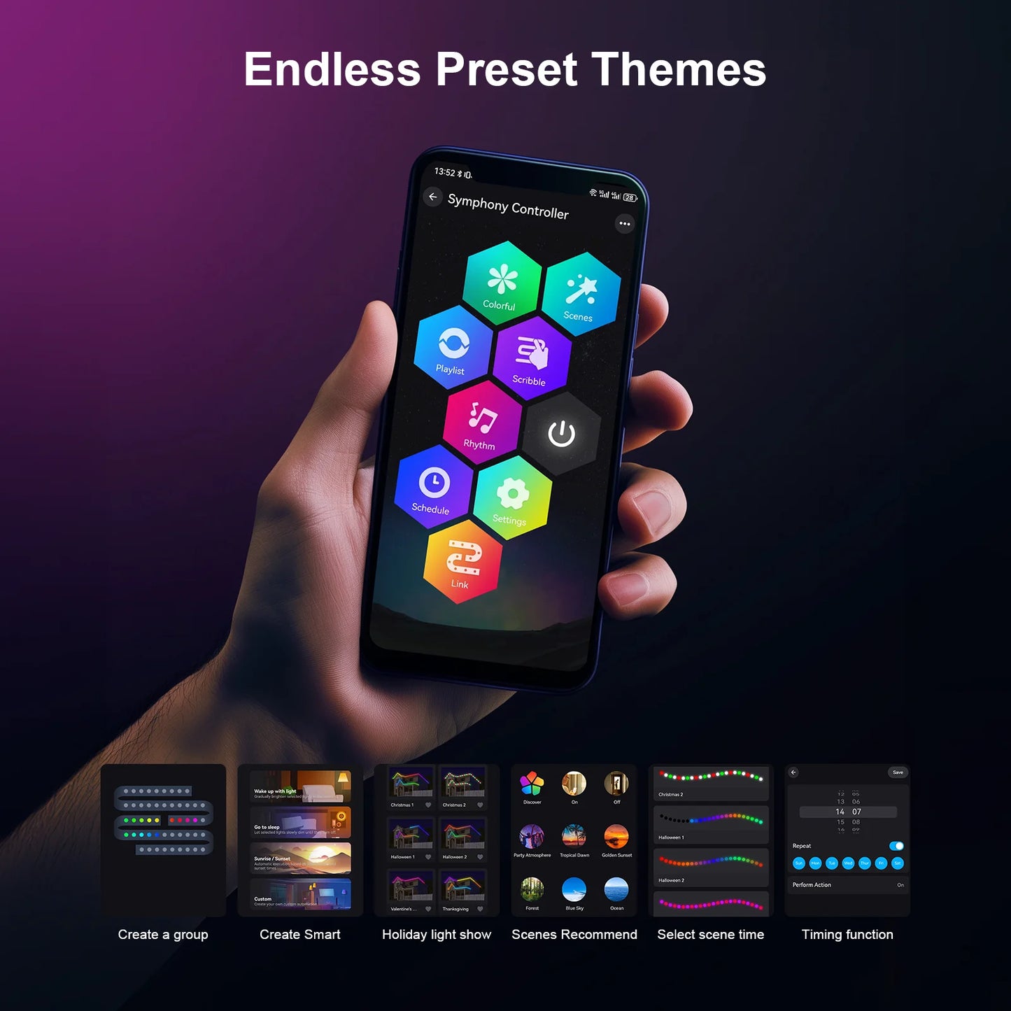 20M Permanent Outdoor Lights Smart RGBIC LED Eaves Lights with App/Remote Control Full House Flashing Lighting Christmas  Decor