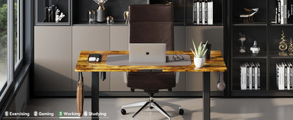 Electric Standing Desk 48x24 Adjustable Height with Wheels Ergonomic Sit Stand Desk for Office Home Workstation Rustic Brown