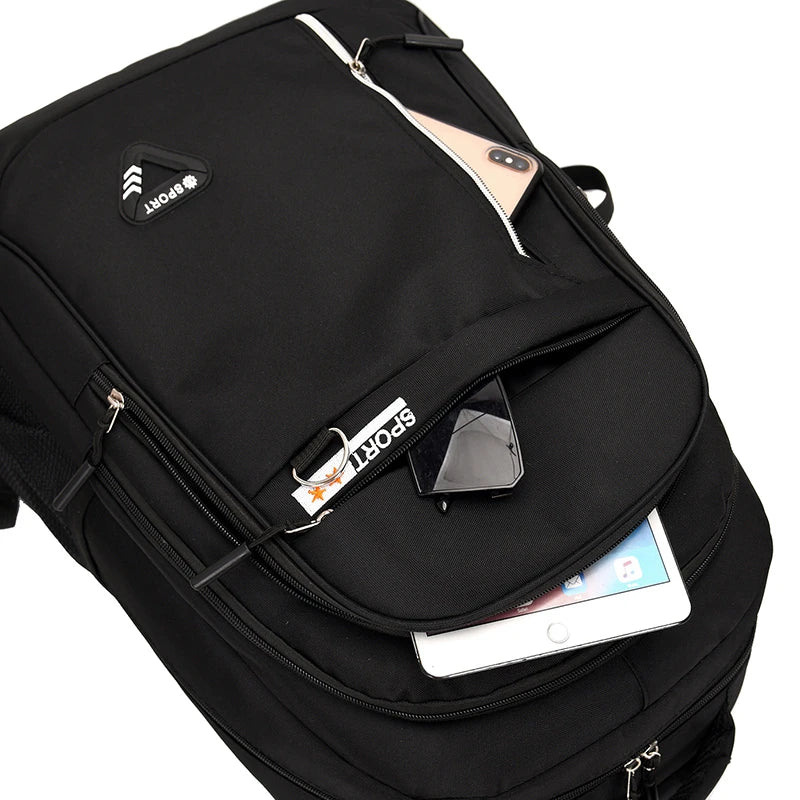 Minimalist Large Capacity Backpacks Men's Waterproof Oxford Commute School Backpack Business Casual Multiple Pockets Travel Bag