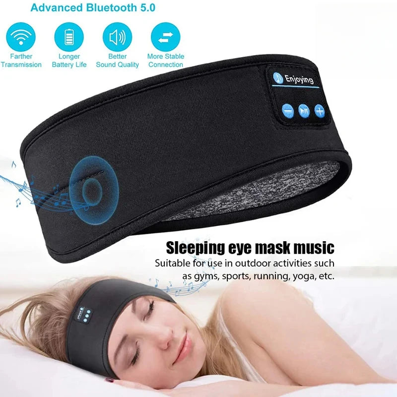 Xioami Bluetooth 5.0 Earphones Sports Sleeping Headband Elastic Wireless Headphones Music Eye Mask Noise Cancellation Headset
