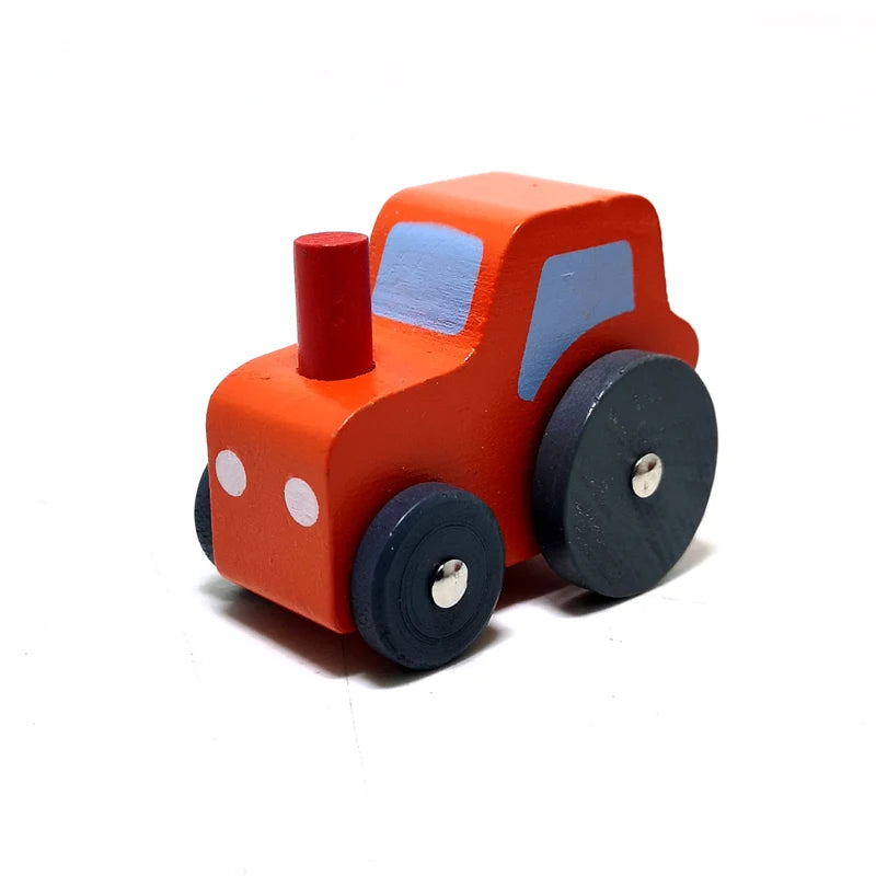 Car Toy,Wooden Train Magnetic Link Can Be Connected To Wooden Train Set Track Toy Children's Puzzle Hand Push Toy Car,W09