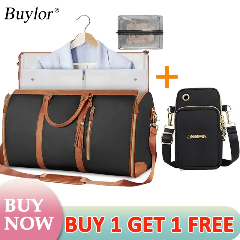 Stylish Large Capacity Duffle Bag with FREE VERSATILE TRAVEL TOTE, Waterproof, Foldable
