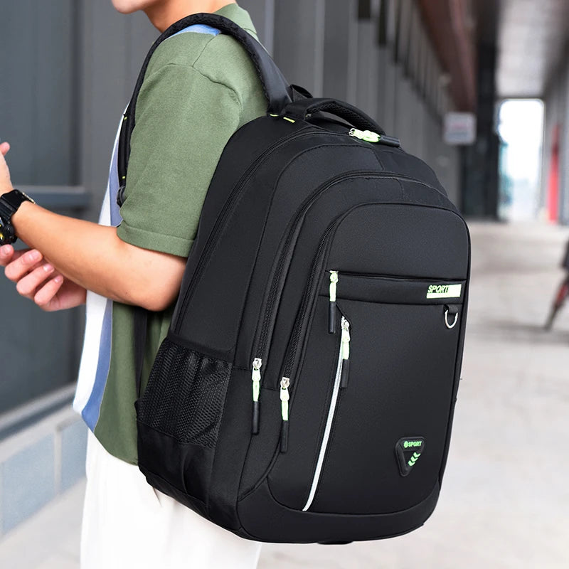 Minimalist Large Capacity Backpacks Men's Waterproof Oxford Commute School Backpack Business Casual Multiple Pockets Travel Bag