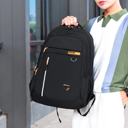 Minimalist Large Capacity Backpacks Men's Waterproof Oxford Commute School Backpack Business Casual Multiple Pockets Travel Bag
