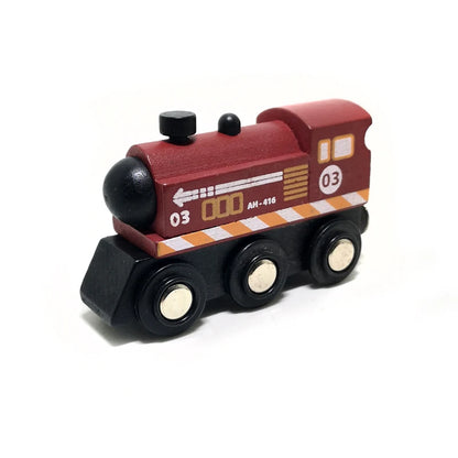 Car Toy,Wooden Train Magnetic Link Can Be Connected To Wooden Train Set Track Toy Children's Puzzle Hand Push Toy Car,W09