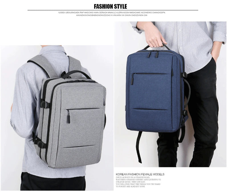 Men Large Capacity Backpack USB Charging Male Laptop Bagpack Waterproof Business Travel Back Pack Luggage Bag Mochila