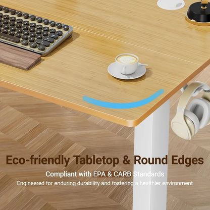 Electric Adjustable Height Standing Desk - 40 x 24 inch Sit to Stand Up Desk with Splice Board, Rising Home Office Computer Tabl