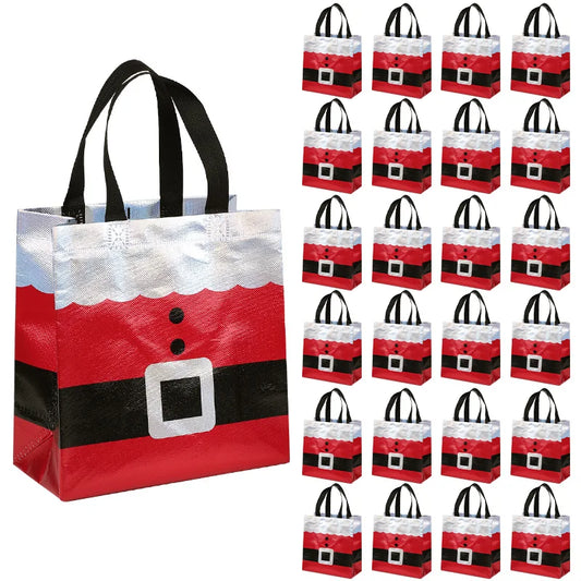 5/10/20Pcs Santa Claus Christmas Gift Bags with Handle Non-Woven Tote Bag Christmas Decoration For Home Kids New Year Gift Wrap