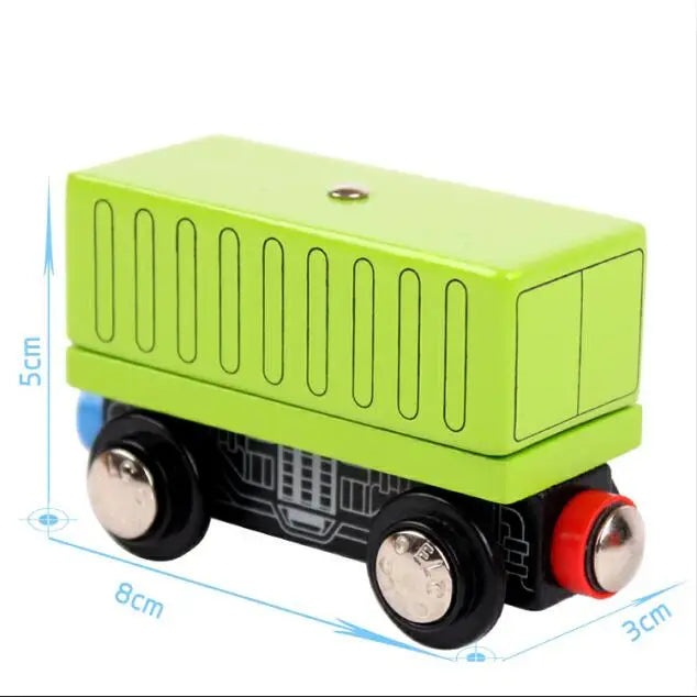 Car Toy,Wooden Train Magnetic Link Can Be Connected To Wooden Train Set Track Toy Children's Puzzle Hand Push Toy Car,W09