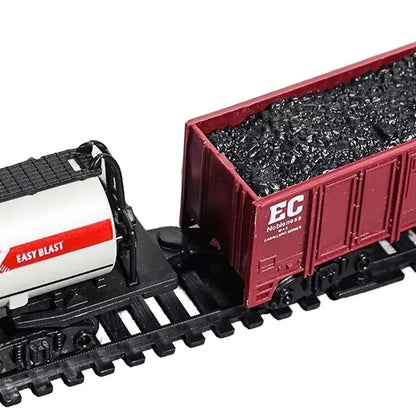 Electric train track set with lights, vintage style, children's railway toys, Christmas gift