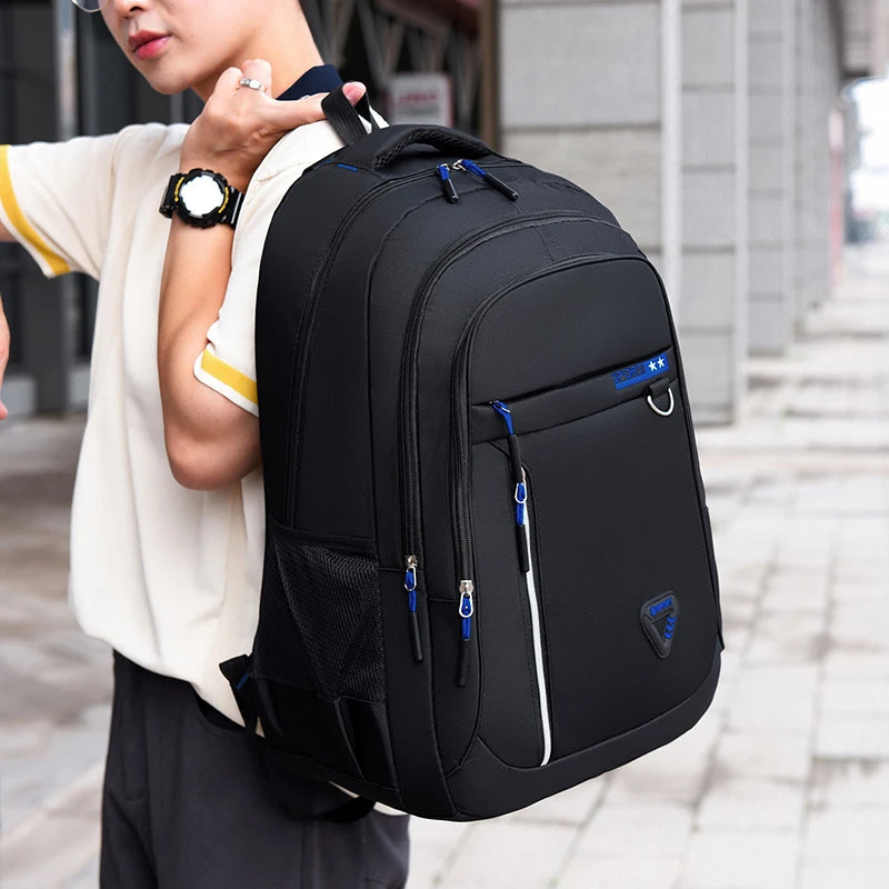 Minimalist Large Capacity Backpacks Men's Waterproof Oxford Commute School Backpack Business Casual Multiple Pockets Travel Bag