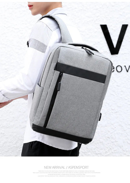 Business Laptop Backpack Large Capacity Multifunctional Usb Charging Waterproof Film Backbag Casual Shoulder Bag For Men