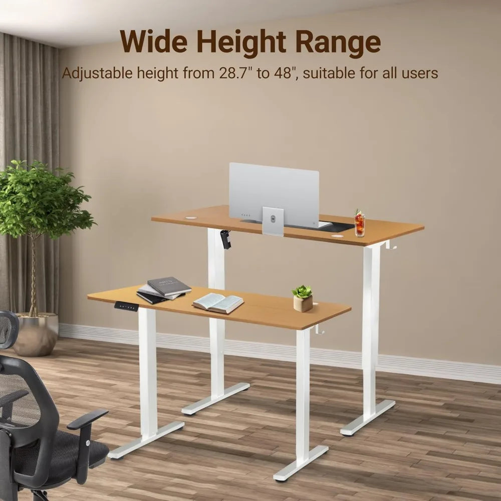 Electric Adjustable Height Standing Desk - 40 x 24 inch Sit to Stand Up Desk with Splice Board, Rising Home Office Computer Tabl