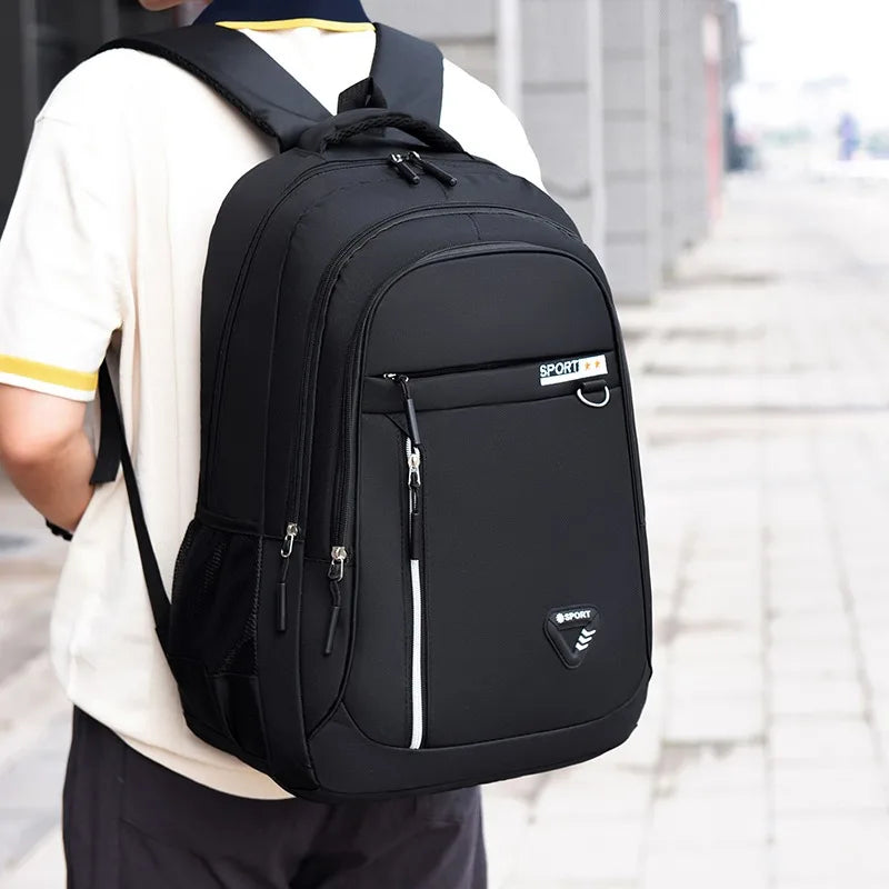 Minimalist Large Capacity Backpacks Men's Waterproof Oxford Commute School Backpack Business Casual Multiple Pockets Travel Bag