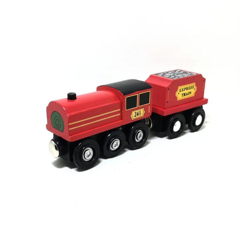 Car Toy,Wooden Train Magnetic Link Can Be Connected To Wooden Train Set Track Toy Children's Puzzle Hand Push Toy Car,W09