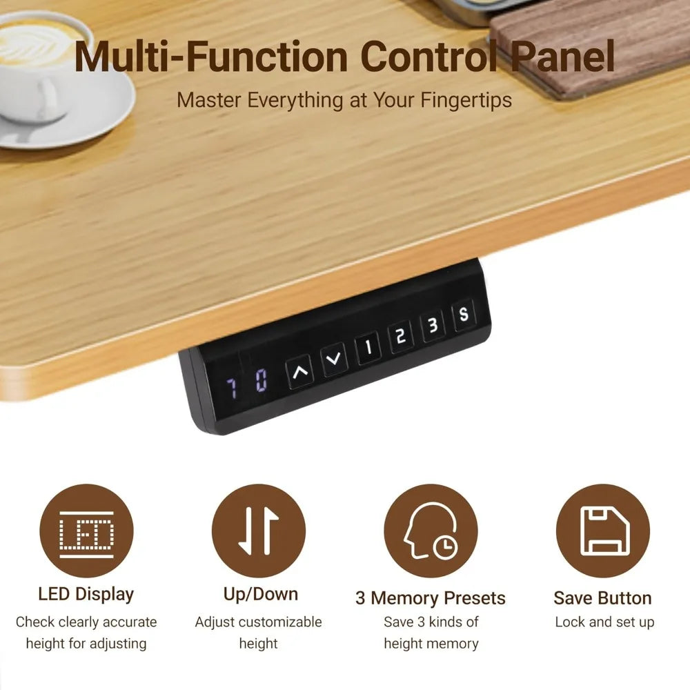 Electric Adjustable Height Standing Desk - 40 x 24 inch Sit to Stand Up Desk with Splice Board, Rising Home Office Computer Tabl