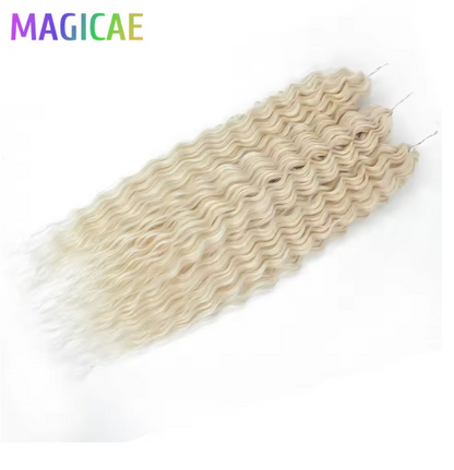 Magicae 3Pcs 300Grams 24Inches Ariel Deep Water Wave Hair (Braid or Twist)