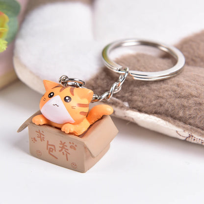 1 Pcs Lovely Cartoon Cat Key Rings Chains Pendant Ornament For Bag Car Keychain Parts