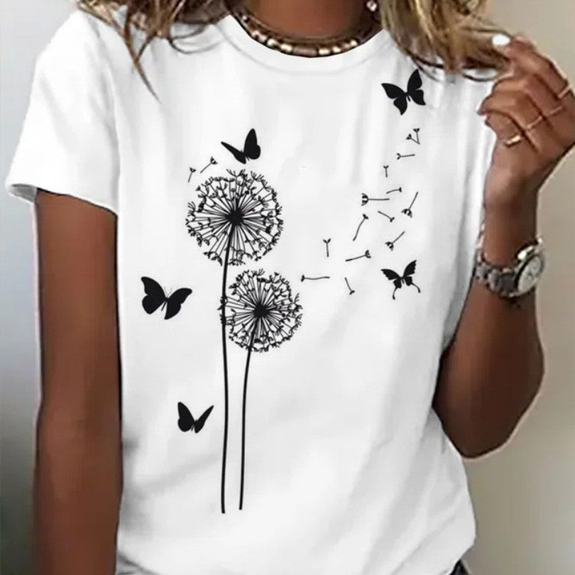 Printed T-shirt Casual Tops For Women