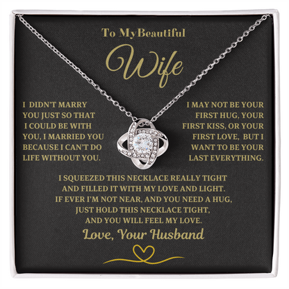 💖Special Gift for Wife, Love Knot Necklace | To My Beautiful Wife💖