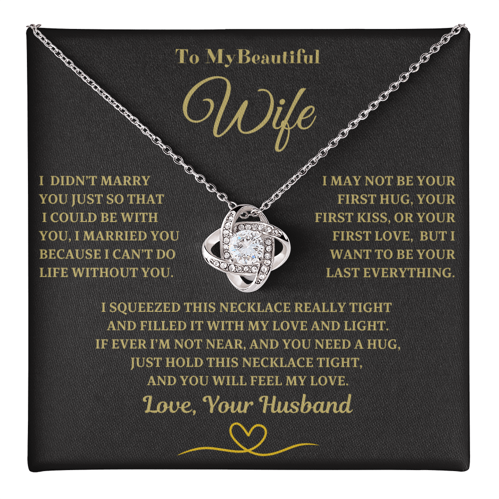 💖Special Gift for Wife, Love Knot Necklace | To My Beautiful Wife💖