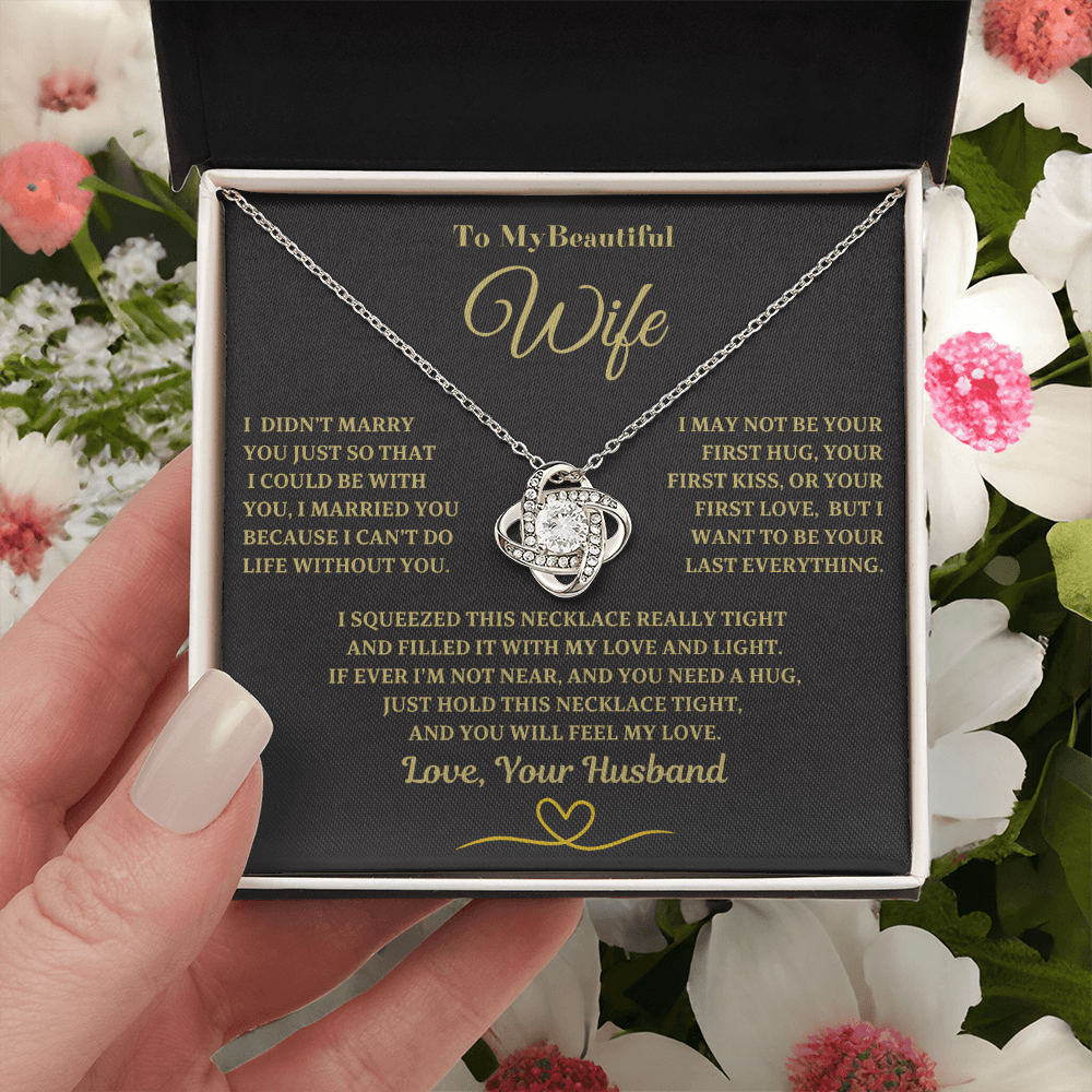 💖Special Gift for Wife, Love Knot Necklace | To My Beautiful Wife💖