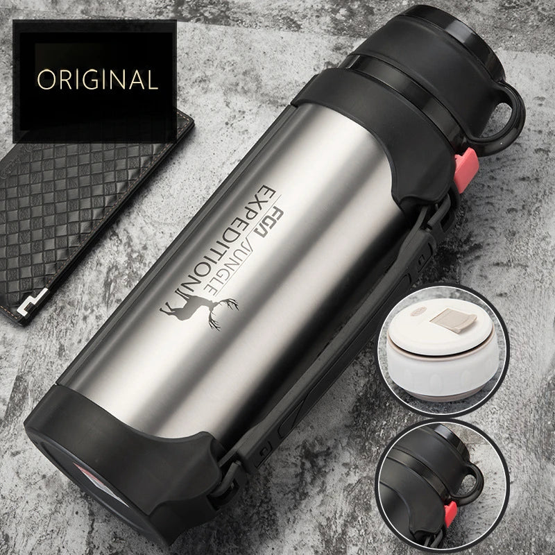 Vacuum Insulated Kettle With Large Capacity For Home Outdoor Travel Cup Car Mounted Portable Fitness And Sports Thermal Bottle