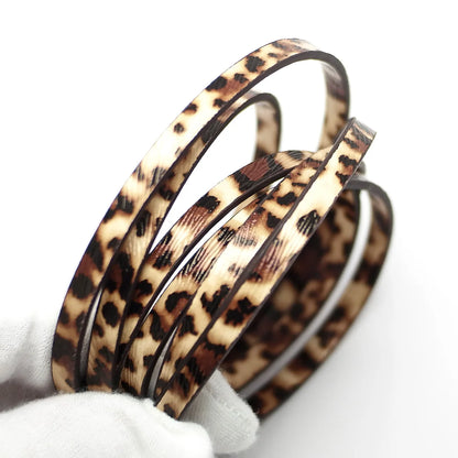 1.15meter Soft Leather Cord,5mm Leopard Print Texture Leather Strips,Synthetic Leather Cord,Waist Chain Bracelet Making