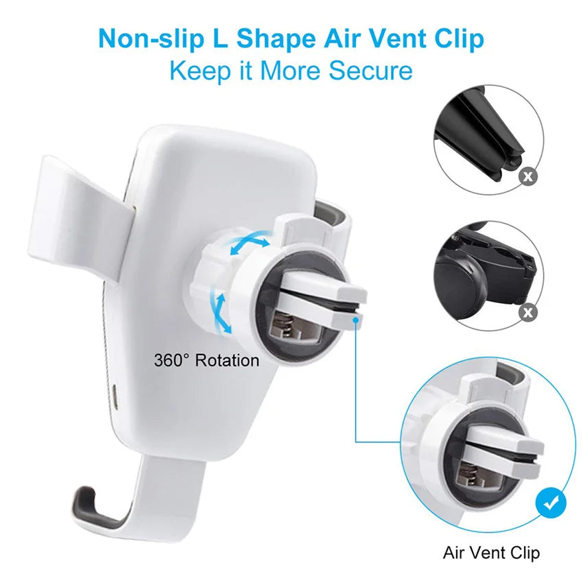 30W  Wireless Fast Charger Car Mount Air Vent Mobile Phone Holder Charging Stand Work On Smartphone