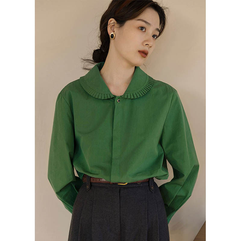 Women's Fashion Vintage Doll Collar Shirt Top