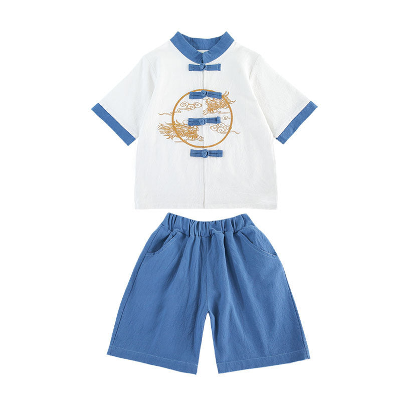 Boys Han Chinese Clothing Suits Chinese Style Summer