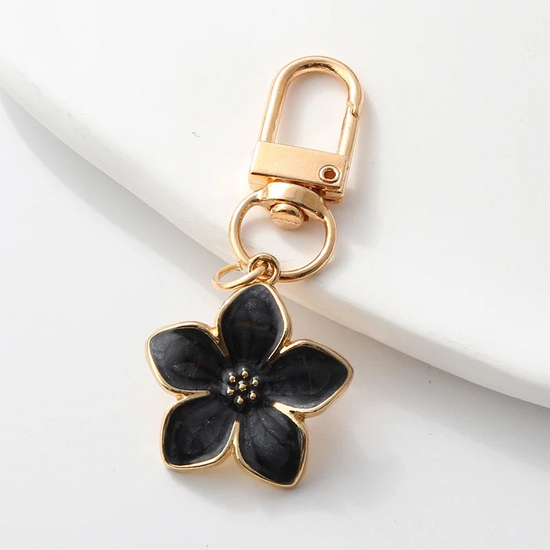 Lovely Enamel Keychains Beautiful Multiple Flowers Plants Key Rings For Women Girls Friendship Gift Handbag Decoration Jewelry