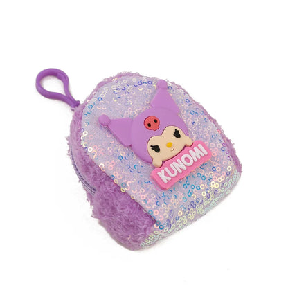 Hello Kitty Sanrio Series Key Chain Pendant Coin Purse Anime Kawaii Kuromi Melody Children Colorful Sequin Wallet Card Holder