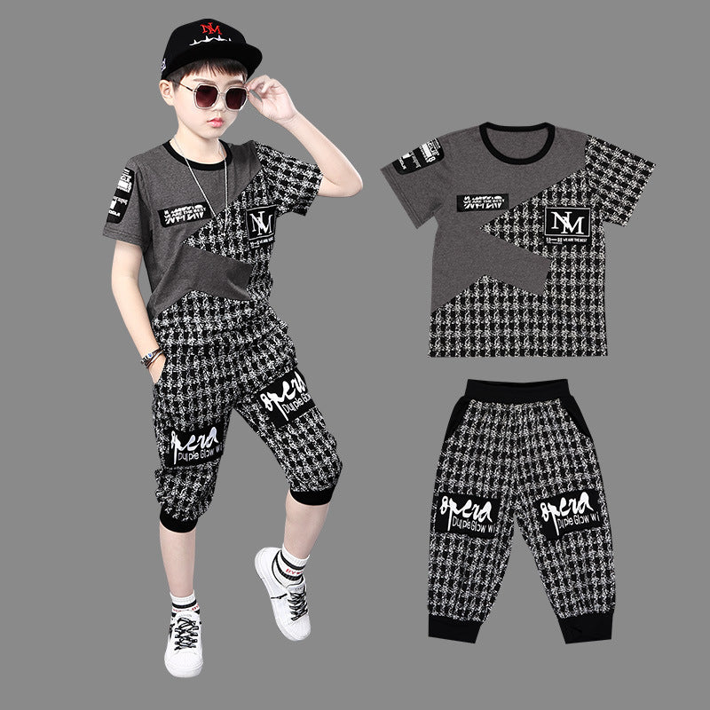 Short Sleeve Sports Summer Handsome Korean Style Boys Trendy Clothing