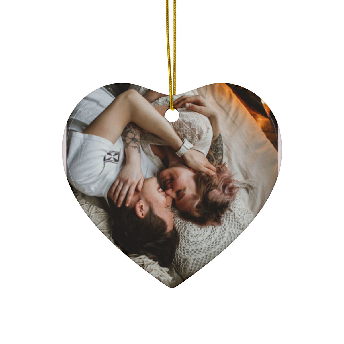 Personalized Ceramic Ornaments, 2-Sides (1, 3, 5, 10 pcs)