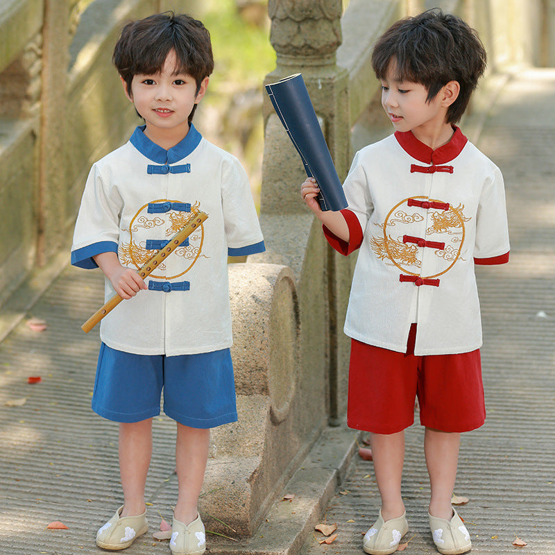 Boys Han Chinese Clothing Suits Chinese Style Summer