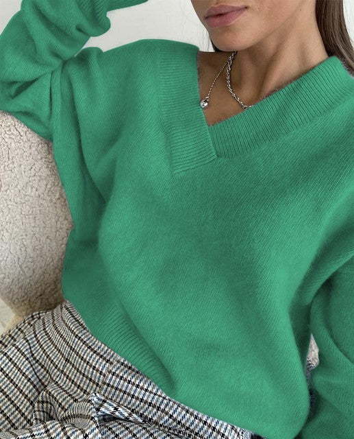 Soft Cashmere Sweater Women Casual LoosePullovers Tops