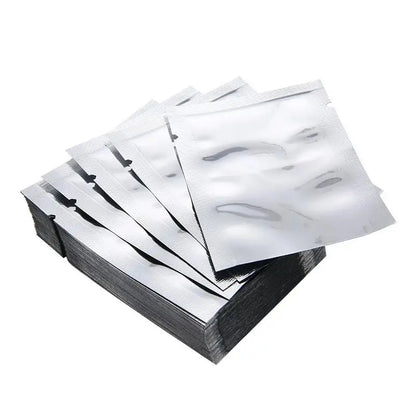 Silver Pure Aluminum Foil Package Bag Coffee Sugar Pouches Open Tops Heat Seal Vacuum Mylar Foil Bags for Spice Powder Storage