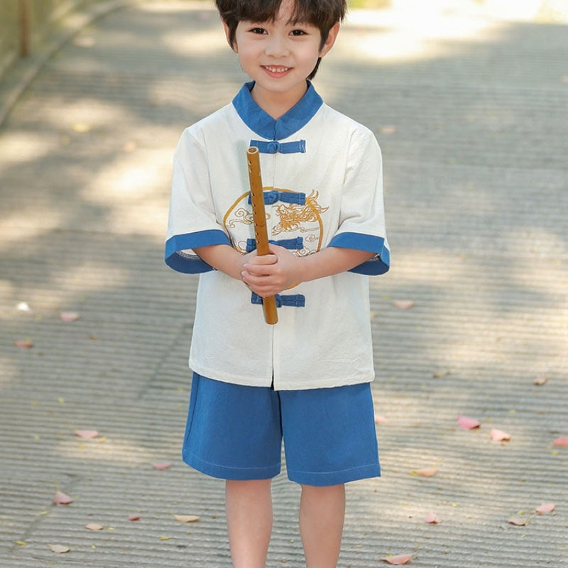 Boys Han Chinese Clothing Suits Chinese Style Summer