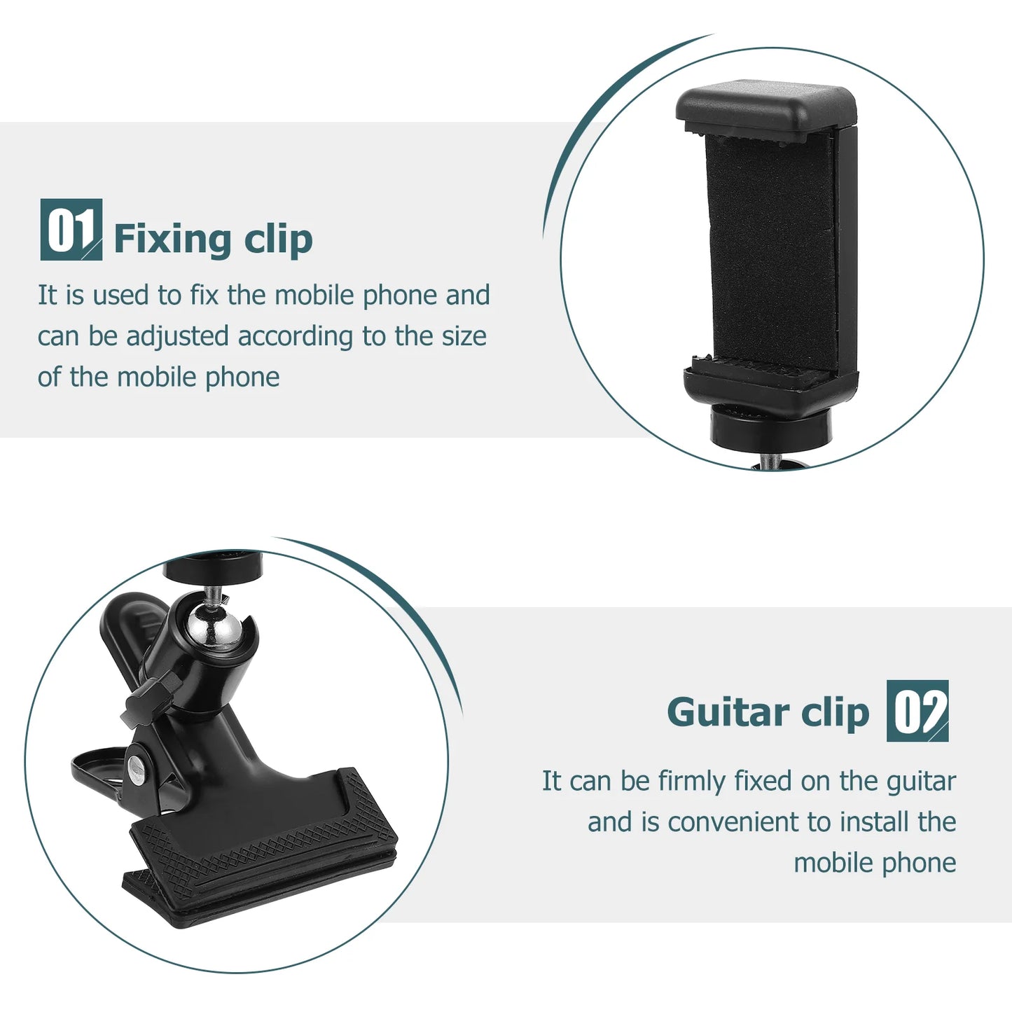 Guitar Phone Clip Head Stand Mobile Holder Clip-on Rack Music Headstock Plastic Cell Clamp Car Mount