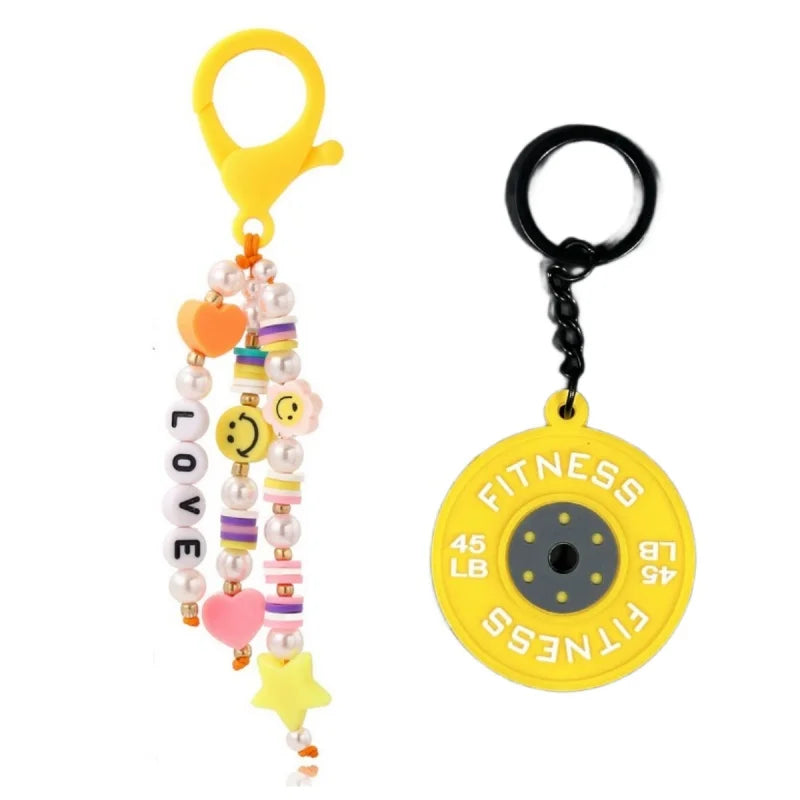 Cute Keychain Fashion Beaded Letter Keyring Colorful Cute Student School Bag Pendant Letter Keyring Pendant Back To School Gifts