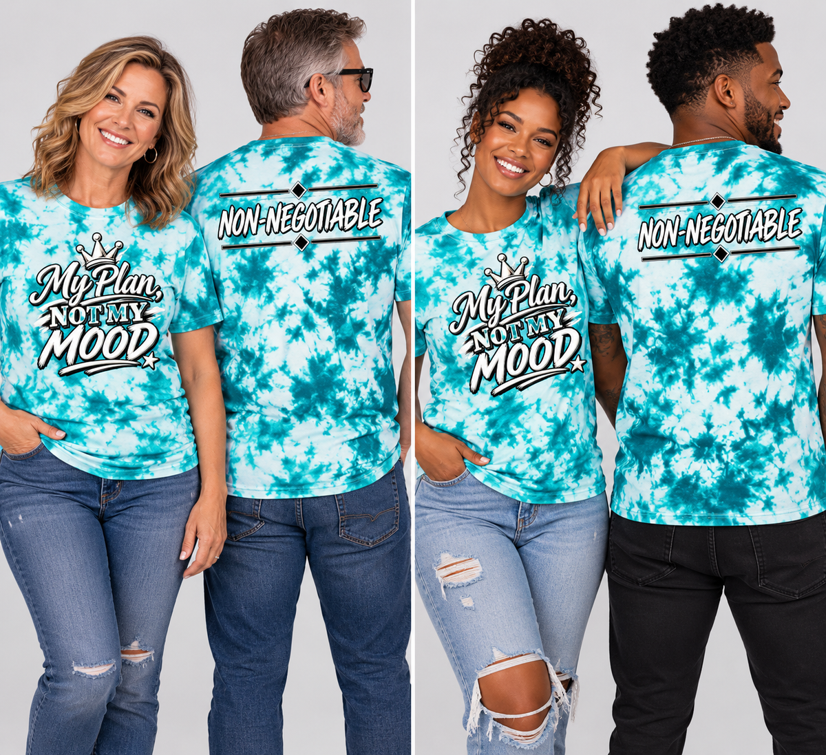 Unisex Crystal  Tie-Dye Teal Tee *FREE SHIPPING*